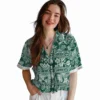 New York Jets Hawaiian Shirt - Personalized Tribal Stripes Green White Aloha Shirt
