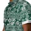 New York Jets Hawaiian Shirt - Personalized Tribal Stripes Green White Aloha Shirt