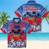 Philadelphia Phillies Hawaiian Shirt - Personalized Tropical Canoe Blue Aloha Shirt