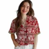 San Francisco 49ers Hawaiian Shirt - Personalized Tribal Stripes Red White Aloha Shirt
