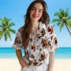 San Francisco Giants Hawaiian Shirt - Personalized Botanical Theme Orange White Aloha Shirt