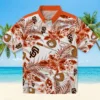 San Francisco Giants Hawaiian Shirt - Personalized Floral Baseball Orange White Aloha Shirt