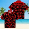 Tampa Bay Buccaneers Hawaiian Shirt - Personalized Botanical Print Black Aloha Shirt