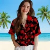 Tampa Bay Buccaneers Hawaiian Shirt - Personalized Botanical Print Black Aloha Shirt