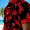 Tampa Bay Buccaneers Hawaiian Shirt - Personalized Botanical Print Black Aloha Shirt