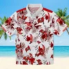Tampa Bay Buccaneers Hawaiian Shirt - Personalized Botanical Theme Red White Aloha Shirt