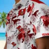 Tampa Bay Buccaneers Hawaiian Shirt - Personalized Botanical Theme Red White Aloha Shirt