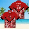 Tampa Bay Buccaneers Hawaiian Shirt - Personalized Floral Chevron Red Aloha Shirt