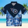 Tennessee Titans Hawaiian Shirt - Personalized Floral Chevron Navy Aloha Shirt