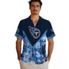 Tennessee Titans Hawaiian Shirt - Personalized Floral Chevron Navy Aloha Shirt