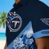 Tennessee Titans Hawaiian Shirt - Personalized Floral Chevron Navy Aloha Shirt