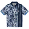Tennessee Titans Hawaiian Shirt - Personalized Hibiscus Arrows Navy White Aloha Shirt