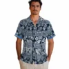 Tennessee Titans Hawaiian Shirt - Personalized Tribal Stripes Navy White Aloha Shirt