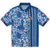 Toronto Blue Jays Hawaiian Shirt - Personalized Hibiscus Arrows Blue White Aloha Shirt