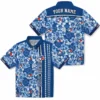 Toronto Blue Jays Hawaiian Shirt - Personalized Hibiscus Arrows Blue White Aloha Shirt