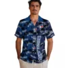 Toronto Blue Jays Hawaiian Shirt - Personalized Palm Silhouettes Blue Aloha Shirt