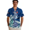 Toronto Blue Jays Hawaiian Shirt - Personalized Surfing Skeleton Blue Aloha Shirt