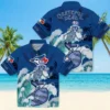 Toronto Blue Jays Hawaiian Shirt - Personalized Surfing Skeleton Blue Aloha Shirt