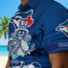 Toronto Blue Jays Hawaiian Shirt - Personalized Surfing Skeleton Blue Aloha Shirt