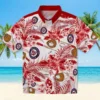 Washington Nationals Hawaiian Shirt - Personalized Floral Baseball Red White Aloha Shirt