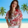 Washington Nationals Hawaiian Shirt - Personalized Floral Baseball Red White Aloha Shirt