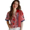 Washington Nationals Hawaiian Shirt - Personalized Hibiscus Arrows Red White Aloha Shirt