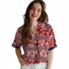 Washington Nationals Hawaiian Shirt - Personalized Tribal Stripes Red White Aloha Shirt
