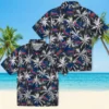 Philadelphia Phillies Hawaiian Shirt - Palm Pattern Blue Black Aloha Shirt