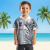 Philadelphia Phillies Hawaiian Shirt - Palm Stripes Blue Black White Aloha Shirt
