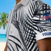 Philadelphia Phillies Hawaiian Shirt - Palm Stripes Blue Black White Aloha Shirt