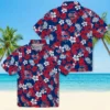 Philadelphia Phillies Hawaiian Shirt - Tropical Floral Blue Aloha Shirt