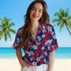 Philadelphia Phillies Hawaiian Shirt - Tropical Floral Blue Aloha Shirt