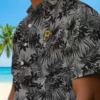 Pittsburgh Pirates Hawaiian Shirt - Leafy Pattern Black Aloha Shirt