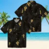 Pittsburgh Pirates Hawaiian Shirt - Palm Leaf Black Aloha Shirt