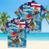 Pittsburgh Pirates Hawaiian Shirt - Surfing Santa Blue Aloha Shirt