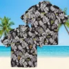 Pittsburgh Pirates Hawaiian Shirt - Tropical Leaf Black White Aloha Shirt
