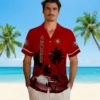 San Francisco 49ers Hawaiian Shirt - Beach Sunset Red Black Aloha Shirt
