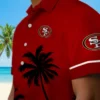 San Francisco 49ers Hawaiian Shirt - Beach Sunset Red Black Aloha Shirt