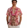 San Francisco 49ers Hawaiian Shirt - Chest Illusion Red Aloha Shirt