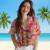 San Francisco 49ers Hawaiian Shirt - Chest Illusion Red Aloha Shirt