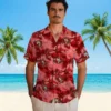 San Francisco 49ers Hawaiian Shirt - Coastal Palms Red Aloha Shirt