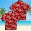 San Francisco 49ers Hawaiian Shirt - Coastal Palms Red Aloha Shirt