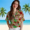 San Francisco 49ers Hawaiian Shirt - Flamingo Foliage Red Green Aloha Shirt