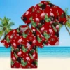 San Francisco 49ers Hawaiian Shirt - Flamingo Leaf Motif Red Aloha Shirt