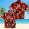 San Francisco 49ers Hawaiian Shirt - Flamingo Leaves Red Aloha Shirt