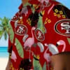 San Francisco 49ers Hawaiian Shirt - Flamingo Leaves Red Aloha Shirt