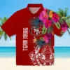 San Francisco 49ers Hawaiian Shirt - Floral Polynesian Red Aloha Shirt