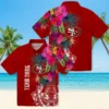 San Francisco 49ers Hawaiian Shirt - Floral Polynesian Red Aloha Shirt