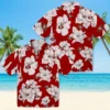 San Francisco 49ers Hawaiian Shirt - Hibiscus Blooms Red White Aloha Shirt