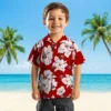 San Francisco 49ers Hawaiian Shirt - Hibiscus Blooms Red White Aloha Shirt